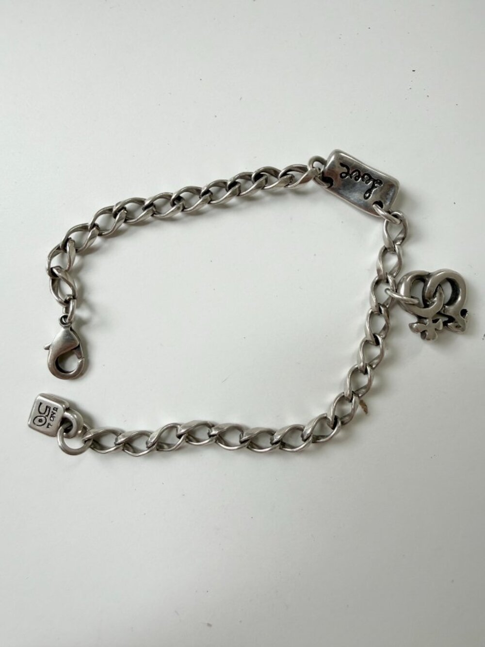 Uno De 50 Chain Bracelet with Love and Male Female Symbol Charms